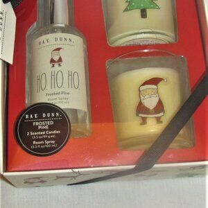 Rae Dunn frosted pine 2 scented candles and room spray gift set